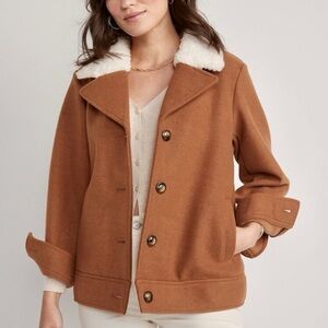 XXL Plus Size Women's Brown Sherpa Collar Coat Jacket – Cozy Chic Essential